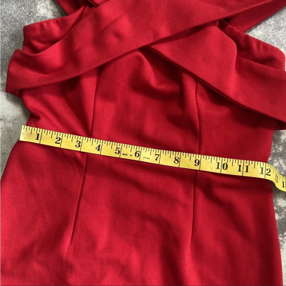 Saints + Secrets Red Off The Shoulder Cocktail Evening Dress Women Size Medium - Picture 5 of 8